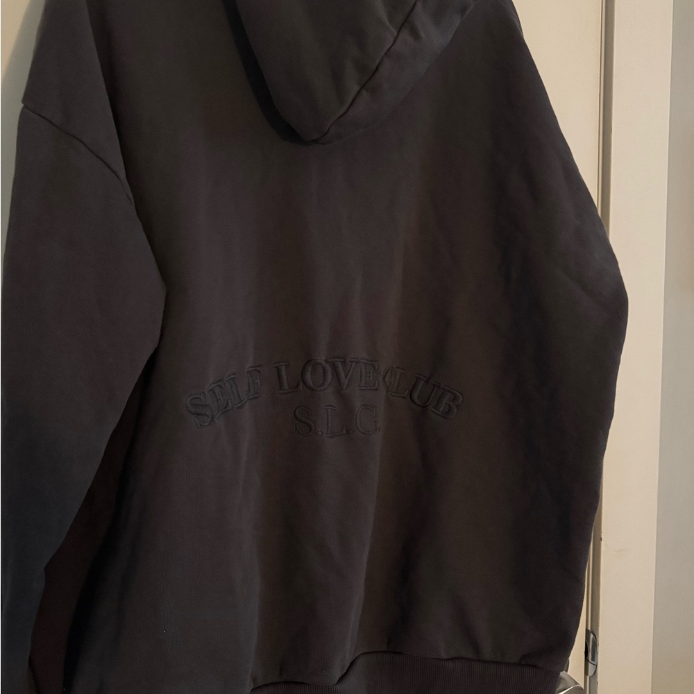 The Mayfair Group Dark Grey “Self Love Club” Zip-Up Hoodie - Picture 6 of 6